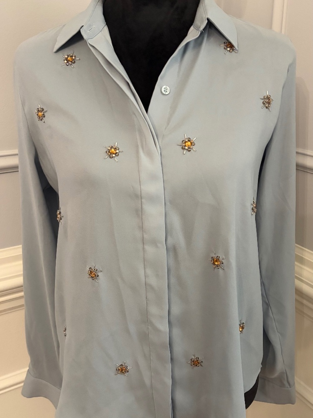Ann Taylor blouse size small light silver